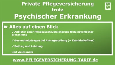 Pflegeversicherung trotz psychischer Erkrankung