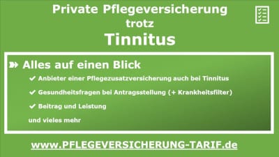 Private Pflegeversicherung auch bei Tinnitus